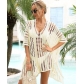 Beach cover up hollowed out knit bikini holiday dress oversized cover up T9168
