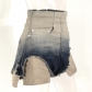 Fishbone High Waist Gradient Feet Edge Design Pocket Leakage Personalized Denim Shorts M701983106781