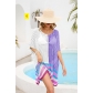 Women's patchwork hollowed out beach skirt loose oversized bikini top SF1237