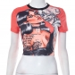 Personalized printed color contrast fashion open navel T-shirt J23TP106