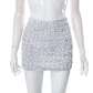 Solid pleated high elastic skirt miniskirt K23SK073