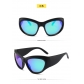 Oversized frame sunglasses, fashionable cat eye oval sunglasses, minimalist hip-hop party glasses for men and women MN060