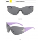 Y2K pentagram rimless sunglasses for men and women one-piece sunglasses personality progressive mercury big frame glasses MN3531