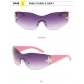 Y2K pentagram rimless sunglasses for men and women one-piece sunglasses personality progressive mercury big frame glasses MN3531