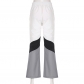 Women's Contrast High Waist V-shaped Zipper Pocket Straight Sleeve Personalized Street Woven Casual Pants KJ02467