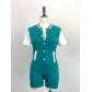 Fashionable button up jumpsuit with tight waistband jumpsuit WDS230390