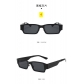 Street hip-hop punk style glasses retro modern small frame square sunglasses steel leather metal sunglasses MN9155