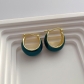 Minimalist design with circular metal drip earrings J-132
