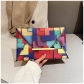 Fashionable plaid contrasting color small square bag with hand held envelope bag MS2023