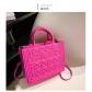 Handheld women's bag, candy colored embossed letters, small square bag, simple one shoulder crossbody PU bag MS22123