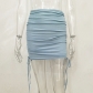 Knitted drawstring versatile hip wrap skirt for women YB9079