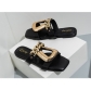 Versatile Chain U Button Slippers for Women's Hollow Outward Wear Sandals CFXXY-143
