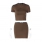 Fashion Slim Fit Open Umbilical Top Slim Fit Short Half Skirt Set S3211722K
