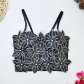 Stereoscopic flower inlaid diamond shaped bra with fishbone top and short fragrant suspender vest KNN8641