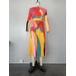 Digital high-definition printed pleated dress D8549