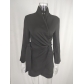Women's temperament, fashion, solid color, short sleeved suit dress HH679555582823