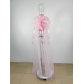 Mesh Sleeveless Irregular Robe Vest Tailcoat Women's Clothing M7851