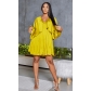 Satin Solid Color Temperament Off Shoulder Flowing Short Dress Fashion Sexy Lace up Loose fitting Dress BQ19542