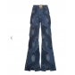 Personalized hollowed out horn denim pants GT9125