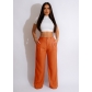Women's linen cotton casual pants, breathable straight tube pants, cotton linen pants AL241