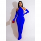 Fashion Women's Solid Color Long Gloves Hollow Lace Long Dress Dress X6379