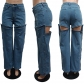 Fashionable slit wispy jeans F88495