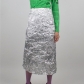 Half length skirt with pleated high waist and slit back, fashionable and trendy, versatile wrap hip skirt BSQ10125J