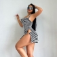 Sexy Slim Fit Split Wrapped Hip Hanging Neck Dress JY23150