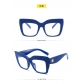 Blue light resistant glasses, women's square large frame, flat light mirror, personalized decor, European and American eyeglass frame MN076