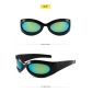 Retro Oval Frame Trendy Sunglasses Future Tech Hip Hop Punk Sunglasses MN6613