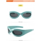 Retro Oval Frame Trendy Sunglasses Future Tech Hip Hop Punk Sunglasses MN6613