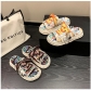 Personalized Graffiti Dissolved Thick Sole Slippers for Women's Summer Outwear New Canvas Slippers YX704565872449