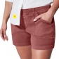 Fashionable and minimalist pocket with high stretch twill casual shorts for lifting buttocks FM713836884853