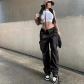 Women's street hip-hop style low waisted fashion trend work denim pants casual pants JC13156