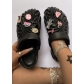 Smiling face oversized women wearing slippers flat bottomed beach sandals NH002-2
