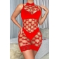 Fun Lingerie Sexy Hanging Neck Women's Transparent Hollow out Silk Socks Tight Mesh Clothing One Piece w561