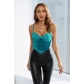 Knitted Colored Fish Bone Breast Pad Steel Ring Sexy Nightclub Fast Fashion Strap Tank Top HH6913