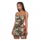 Fashion casual camouflage vest shorts D8016