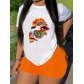 Casual style short sleeved top cartoon printed T-shirt SD30503