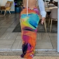 Leisure Colored Print Open Umbilical Slim Fit Wrap Hip Length Half length Skirt M23SK194