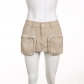 Fashion Pocket Workwear Style Solid Low Waist Denim Skirt NWWED03622