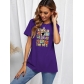 Casual style short sleeved top cartoon printed T-shirt SD30510