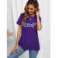 Casual style short sleeved top letter printed T-shirt SD30511