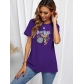 Casual style short sleeved top cartoon printed T-shirt SD30513