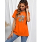 Casual style short sleeved top cartoon printed T-shirt SD30513