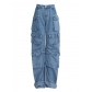 Multi bag wide leg jeans fashionable cargo pants hip-hop super cool series pants TPA638294