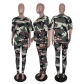 Fashion and popular letter camouflage printing two-piece set XM9153