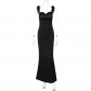 Fashionable Style Slim Fit Raglan Shoulder Strap Open Back Dress D3311943A