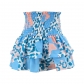 Women's fashion printed ruffled floral mini skirt Q5288