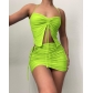 Sexy and fashionable two piece off shoulder drawstring set YD8733-A6